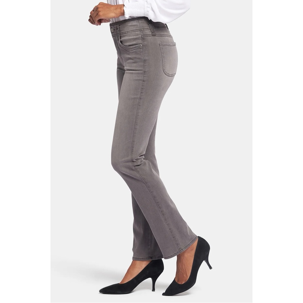 NYDJ | Marilyn Straight Lift X Tuck Technology Grey Wash Denim Stretchy Jeans - Picture 2 of 15